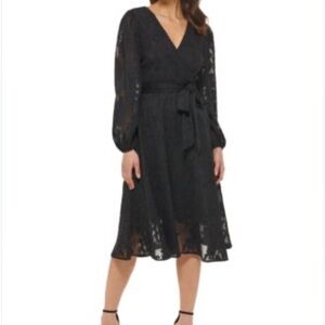 Elegant Black Lace Midi Dress